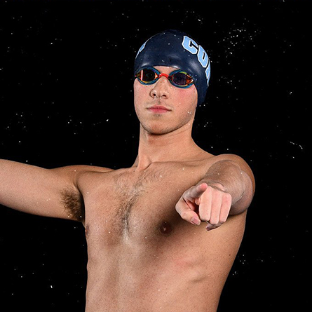 A portrait of swimmer Justin Finkel '25