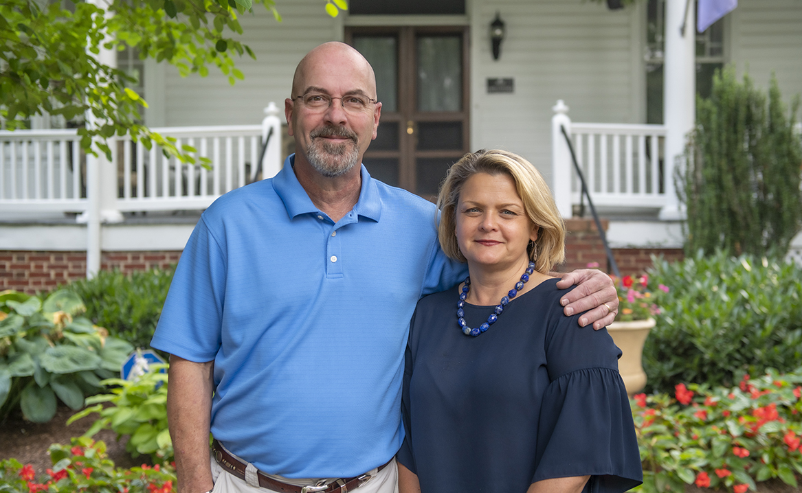 A portrait of President-elect Andrea Chapdelaine and her husband, David Tetreault.