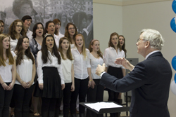 The Chamber Choir performs the new Centennial Song on Founders Day.