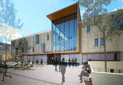 A Schwartz/ Silver Architects rendering of what the renovated Shain Library might look like.