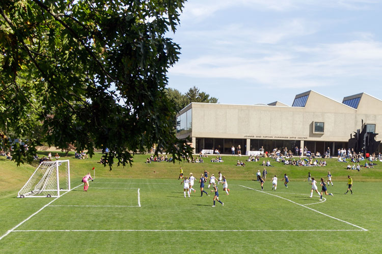 A field with students playing