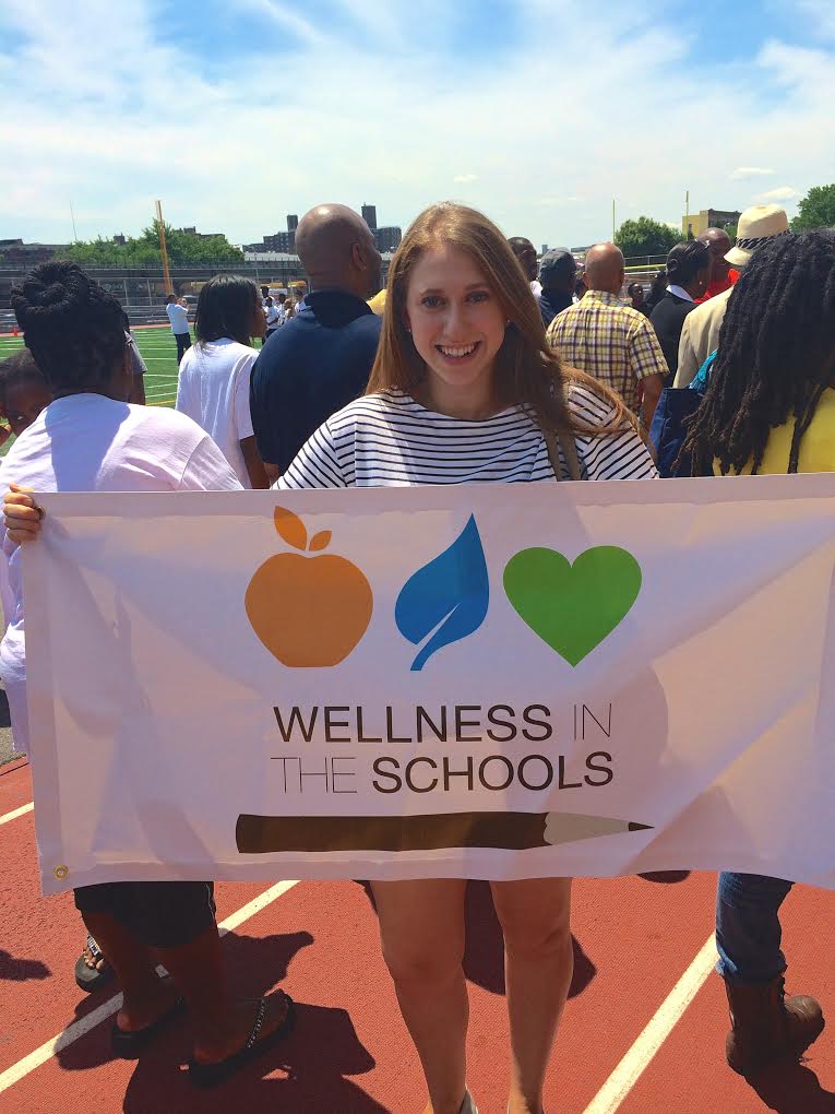 Paige at her internship at Wellness in the Schools this past summer