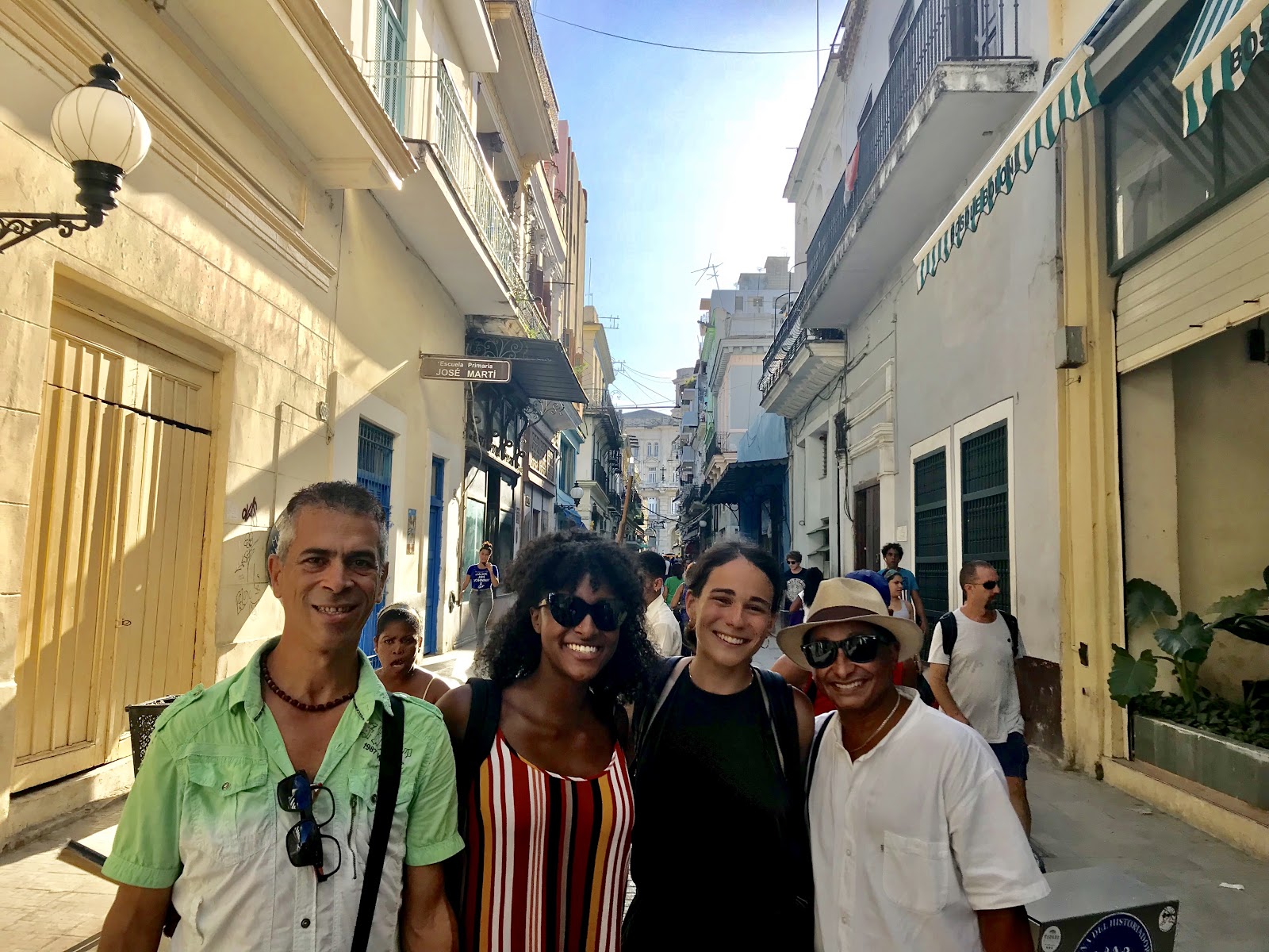 Wilfredo, Essence, Dani, and Isver on the streets of Cuba