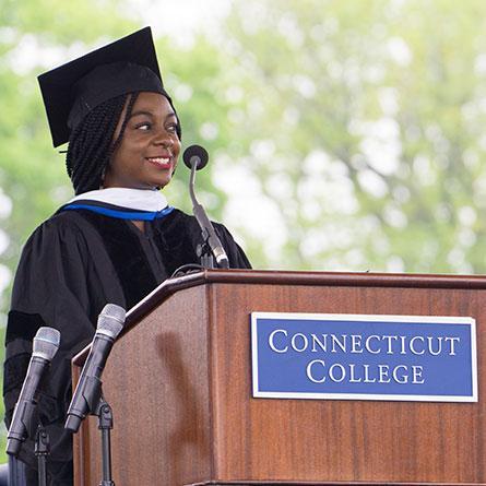 Jazmine Hughes '12 delivers the Keynote Address at Commencement 2018
