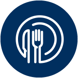 Plate icon that symbolizes Dinner for the Team