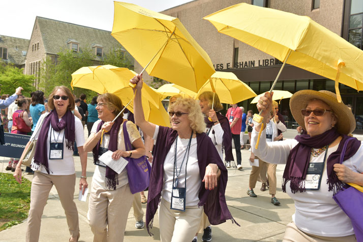 The class of '69 lead the Alumni Parade on Saturday morning