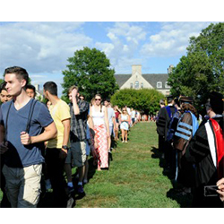 The entire Class of 2018 took part in the ceremony celebrating the 100th Connecticut College Convocation.