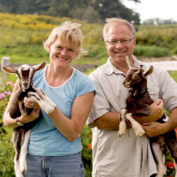 Allison Hooper '81 (left) and Bob Reese founded Vermont Creamery with a commitment to sustainability, and their high-quality dairy products have received awards across the globe.