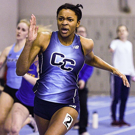 Malissa Lindsey ’23 broke a school record and earned All-New England honors with her performance in the 60-meter dash at the 2022 NCAA Division III New England Women's Indoor Track and Field Championships.