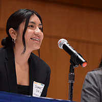 Jazmine Silva '23 presents during the 2022 All-College Symposium