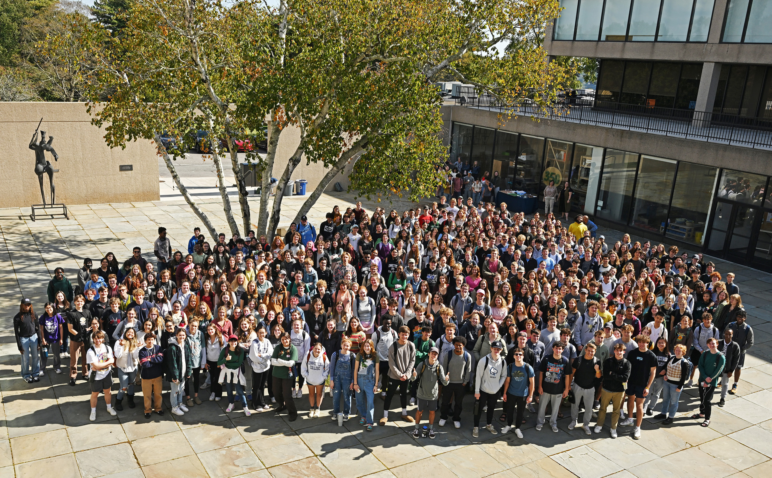 The Class of 2027 gathered for a group portrait in Castle Court.