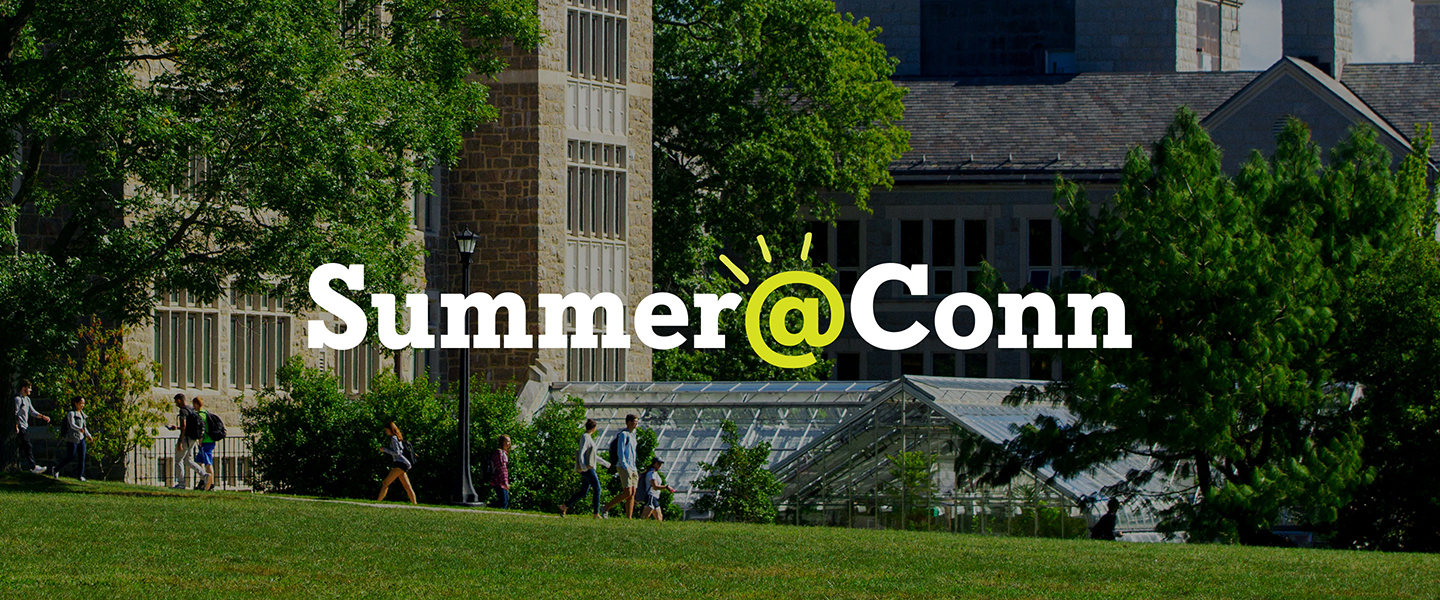 An outdoor shot with the Summer@Conn logo.