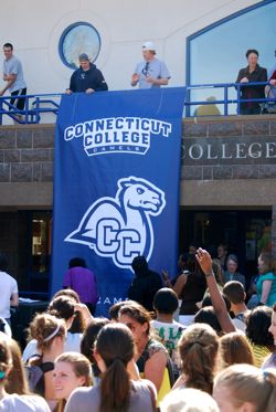 Connecticut College´s new camel mascot was unveiled during a Founders Day Celebration of Athletics.